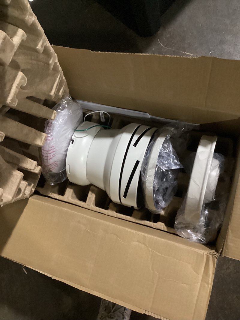 Condition photo showing As Is for similar to stock photo .. dreo ceiling fans with lights and remote, 44 inch low profile white ceiling fan, reversible, 5cct, 6-level dimmable, 6 speeds bedroom ceiling fan, quiet, easy to install, timer, flush mount white 44\"