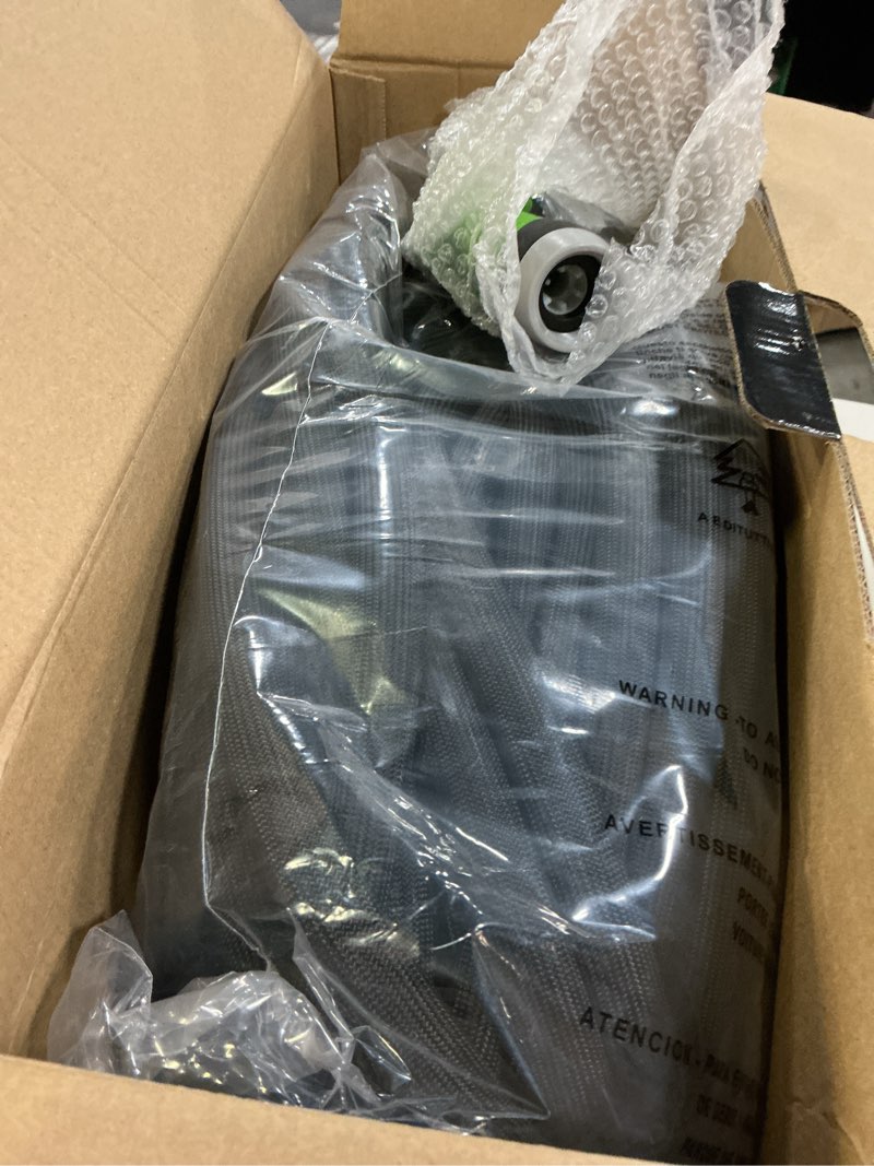 Condition photo showing New/Like New for garden hose 150 ft, non-expandable ultra-lightweight flexible hose with 360° dual-end anti-kink design, 10-pattern spray nozzle, 500 psi leak-proof, 96-strand braided fabric, storage strap black 150ft