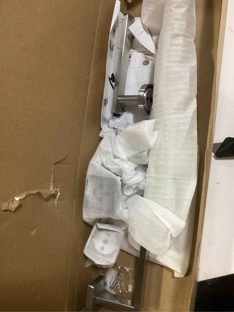 Condition photo showing Good Condition for nearmoon 5 pieces bathroom hardware set 304 stainless steel, square towel rack kit - 24" towel rod + towel ring + toilet paper holder + 2 robe hooks, wall mounted bath accessories (brushed nickel)