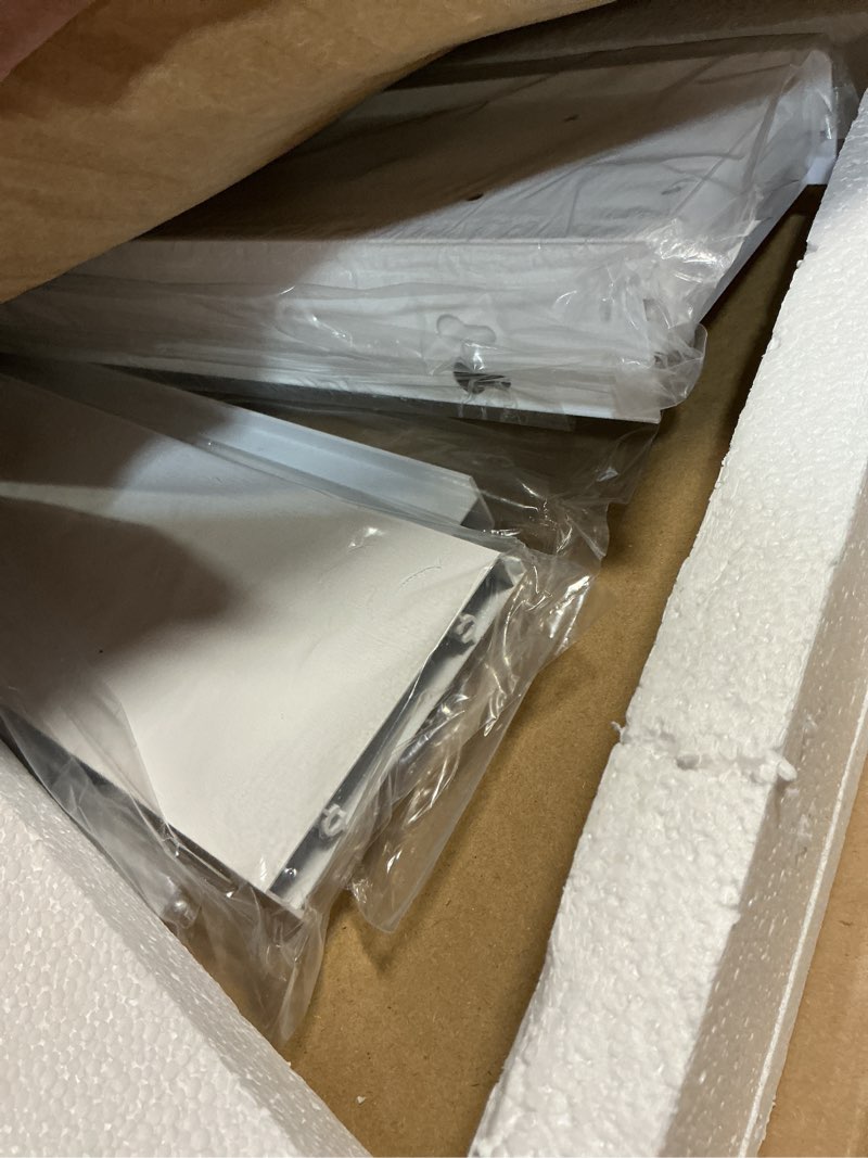 Condition photo showing New/Like New for keonjinn 16 x 24 inch white medicine cabinet mirror, assembly required, modern medicine cabinets for bathroom, lightweight, adjustable shelves, hd tempered glass, recessed or surface mount white 16x24 in