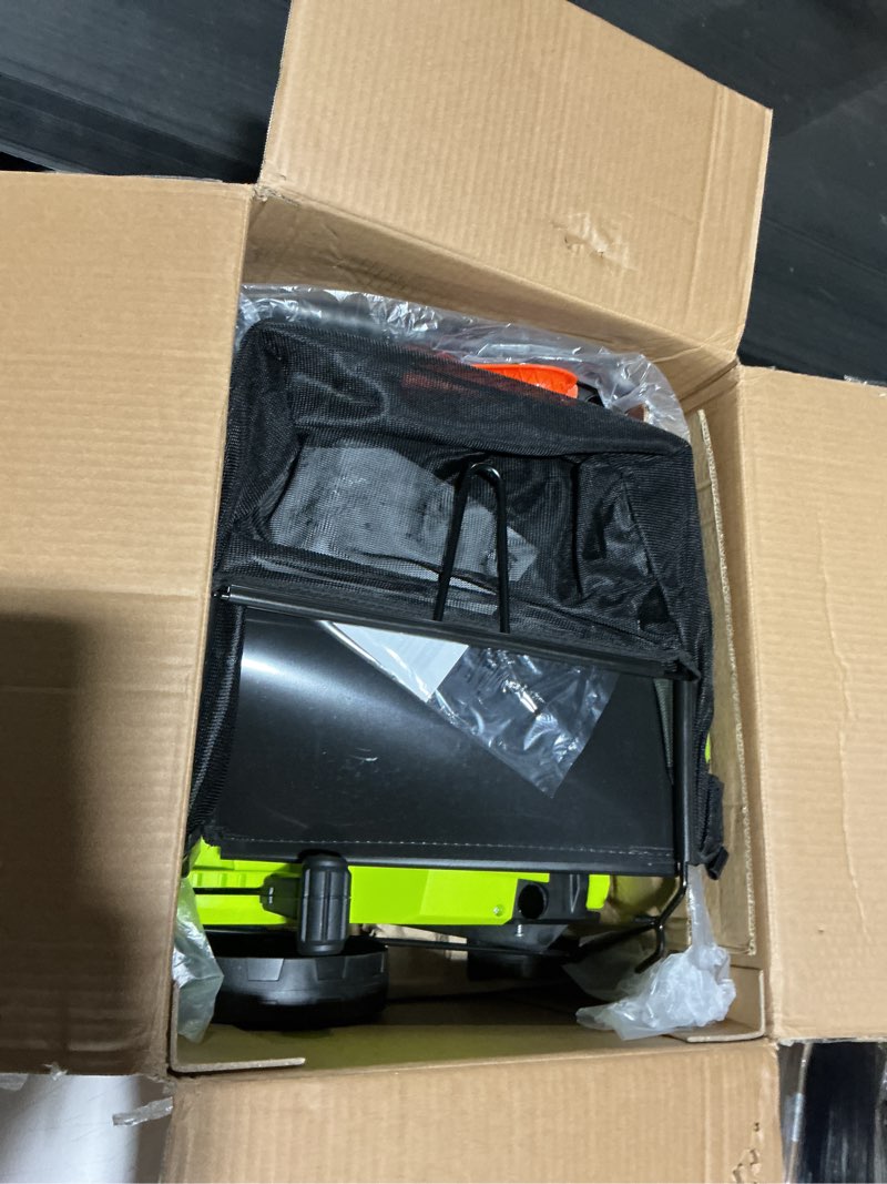 Condition photo showing Good Condition for 2-in-1 electric dethatcher scarifier, lawn dethatcher with collection bag, 4-position depth adjustment,13-inch working width, foldable handle design for easy carrying and storage,thatcher for lawn