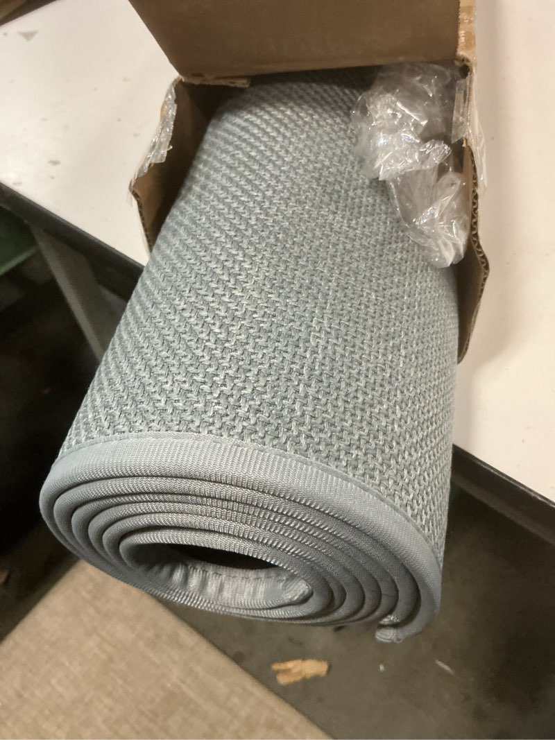 Condition photo showing New/Like New for Kitchen Mats for Floor 2 Piece (Grey Rug, 29.5“×19.7“+47.2“×19.7“), Kitchen Rugs Non Slip Washable Long Hallway Runner Corner L Shaped Rug Set, Non Slip Runner Rug Door Mat Bathroom Laundry Room 29.5“×19.7“+47.2“×19.7“ Grey