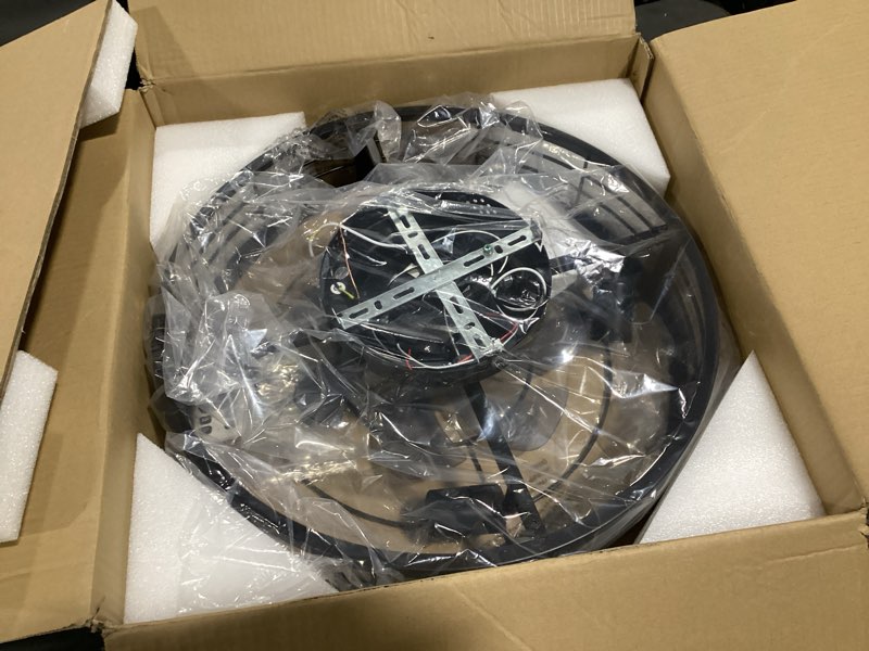 Condition photo showing New/Like New for volisun caged ceiling fan with light and remote,19.7 inch fandelier ceiling fan with light flush mount, farmhouse bladeless ceiling fans with lights for kitchen,bedroom black 19.7 inch