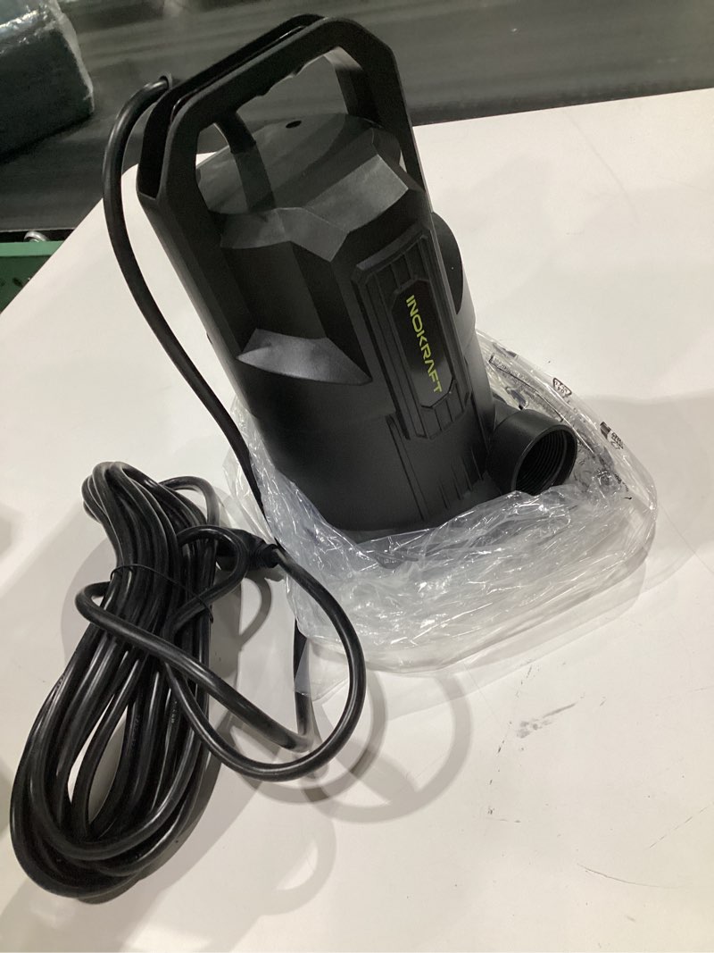Condition photo showing Good Condition for InoKraft E-Float Automatic Sump Pump 1/2HP, 2500 GPH Submersible Water Pump with Auto/Manual Mode, Mesh Bag, Universal Hose Adapters,Grey