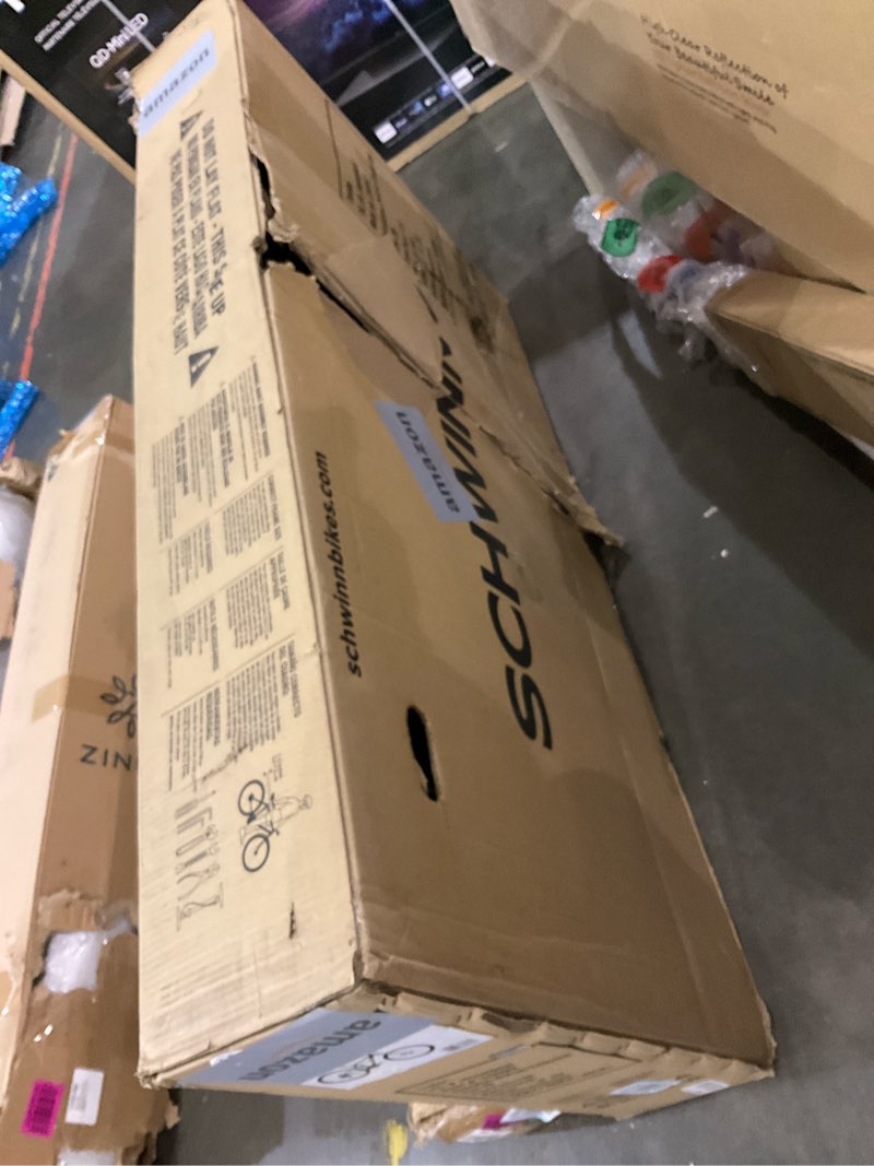 Condition photo showing As Is for Schwinn Traxion Mountain Bike for Adult Men Women, 29-Inch Wheels, Full Suspension, 24-Speed Shimano Drivetrain, Trigger Shifter, 18-Inch Aluminum Frame, Mechanical Disc Brake, Matte Grey/Neon Green