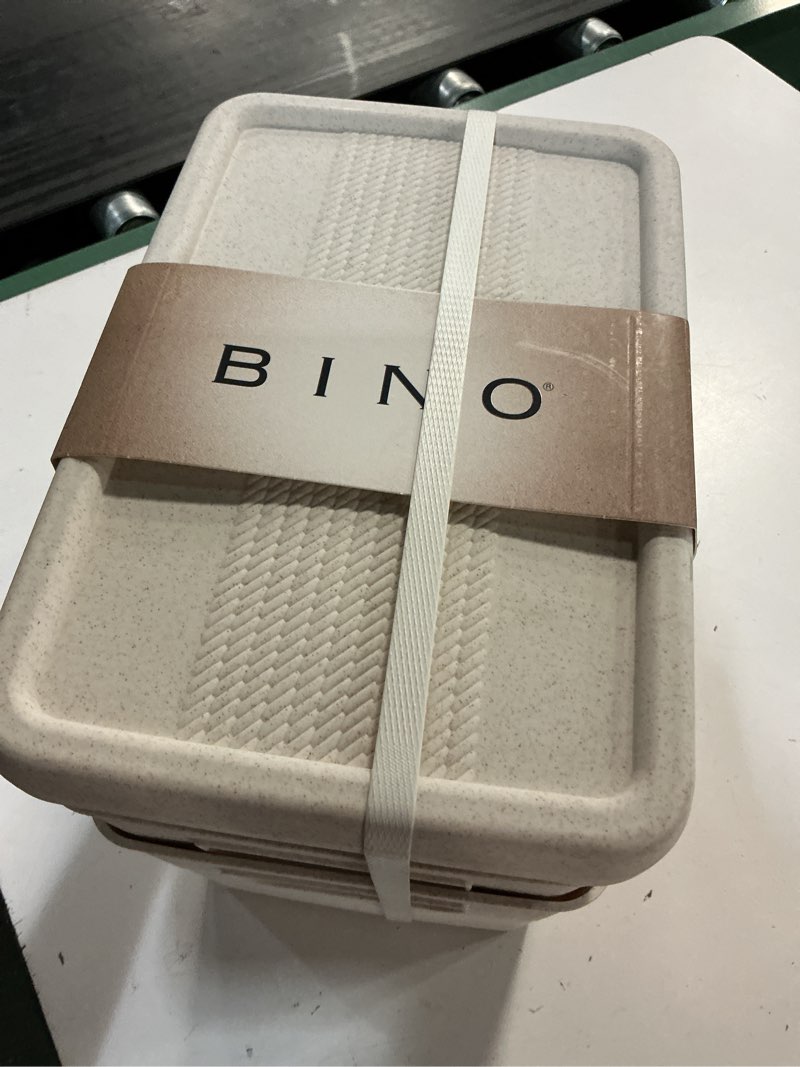 Condition photo showing Good Condition for bino | plastic storage bins with lids, 5 liter - 3 pack, natural | the braided collection | plastic bins for organization woven storage baskets for organizing pantry shelf organizer basket bin natural 5l | 3-pack
