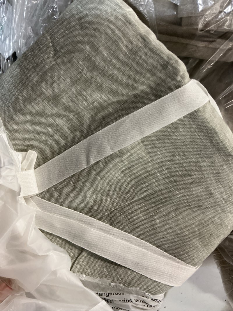 Condition photo showing Good Condition for european linen true blackout curtain - single panel, 48x96, sage