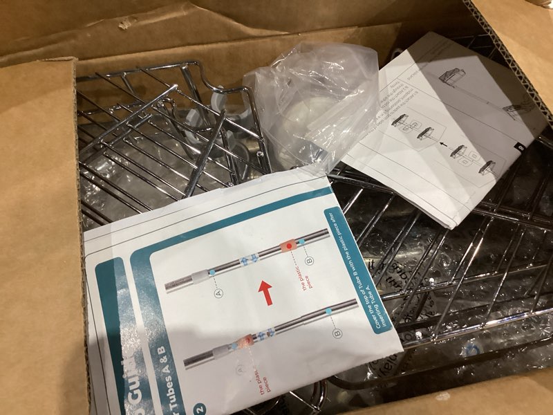 Condition photo showing Good Condition for LAMU Shower Caddy Corner Tension Pole, Stainless Steel Shower Organizer, Strong Spring, 5 Adhesive Pads, 2.4 in Non-Slip Grid Base, Adjustable 4-Tier Basket, 4 Hooks, Fits Heights 37.8-12 in, Silver