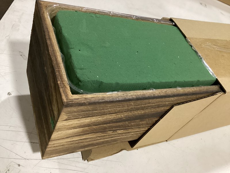 Condition photo showing New/Like New for Dandat 1 Set Wood Boxes for Centerpieces 16x4 Inch Rectangle Wooden Planter Box Rustic Wood Planter with Removable Plastic Liner Floral Foam Blocks for Centerpieces Home Wedding Garden Decor 1 16x4 Inch