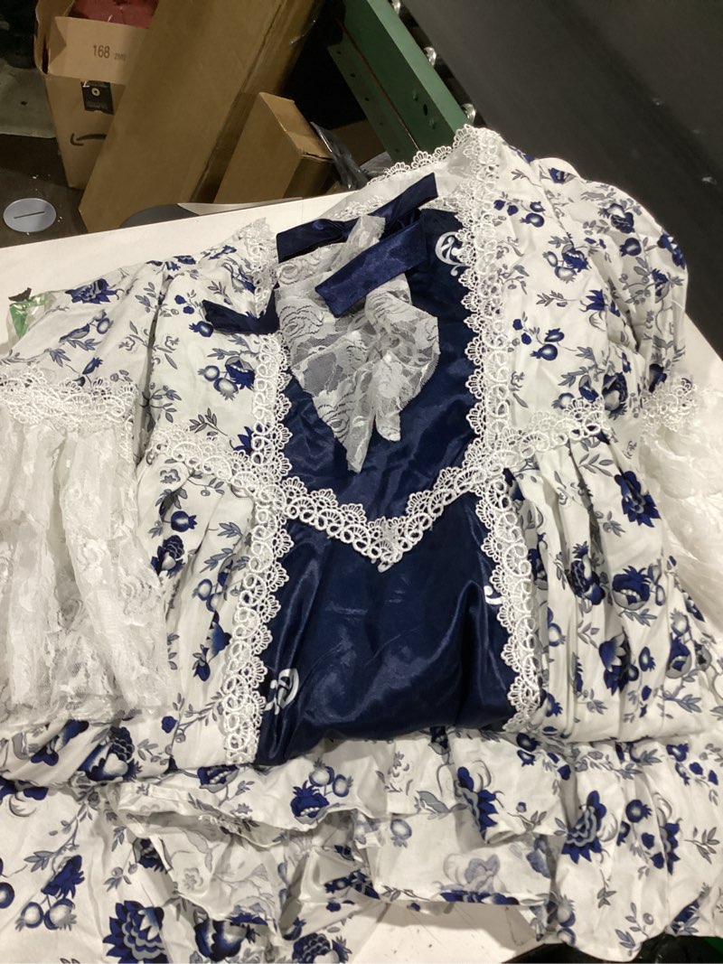Condition photo showing Good Condition for 1791's lady women's victorian rococo dress inspiration maiden costume x-large blue