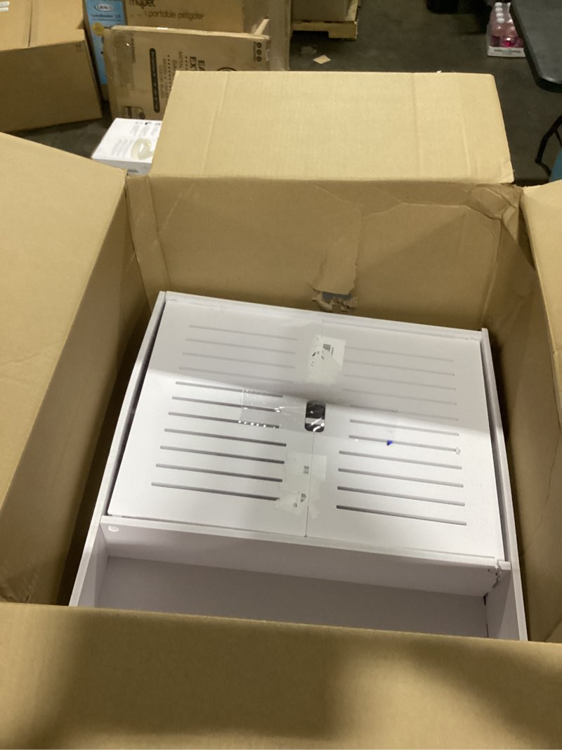 Condition photo showing Good Condition for Bathroom Wall Cabinet, Wall Mounted Medicine Cabinet White Over The Toilet Storage Organizer Hanging Cabinet for Bedroom Laundry Room Kitchen Bathroom,23.03" x 22.05" x 5.12" Large