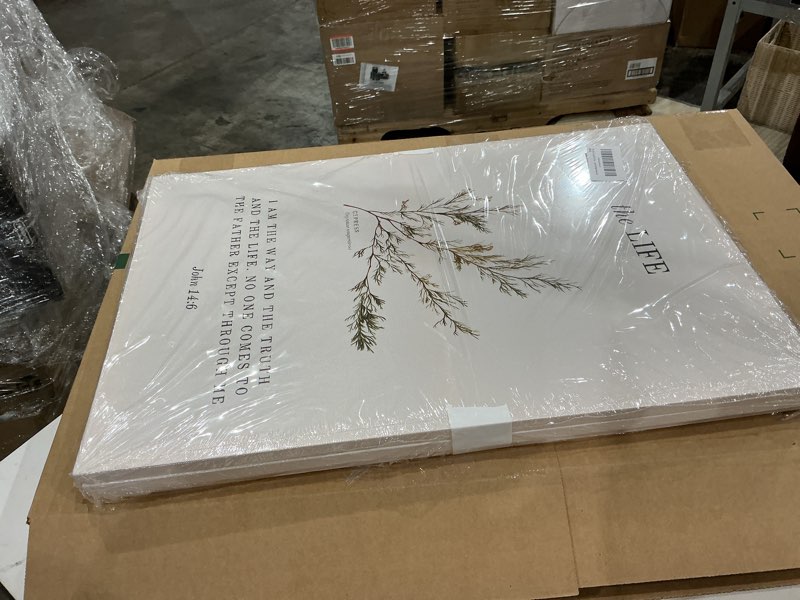 Condition photo showing Good Condition for plpkeygr 3 pcs christian flower wall art flower scripture wall decor god quotes canvas painting prayer room pictures inspirational bible verse posters for living room bedroom 12x16 inch canvas canvas 12l" x16w"