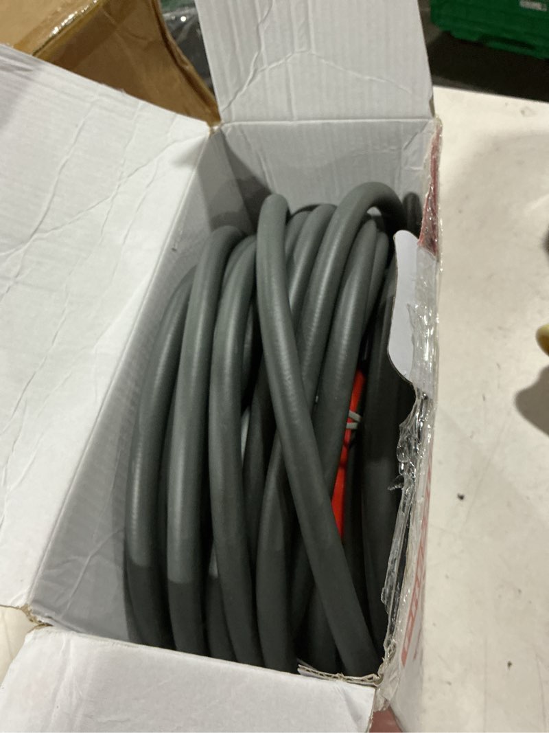 Condition photo showing As Is for yamatic flexible pressure washer hose 50ft 1/4", 3200 psi, m22-14mm female ends, kink-resistant replacement for gas/electric power washer troy-bilt ryobi craftsman, grey 50ft gray