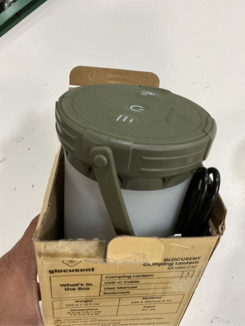 Condition photo showing Good Condition for glocusent 135 led ultra bright camping lantern, up to 200h, 5000mah camping lights with 3 colors & 5 brightness, sos, max 1500lm, rechargeable lantern for power outages camping hiking emergency
