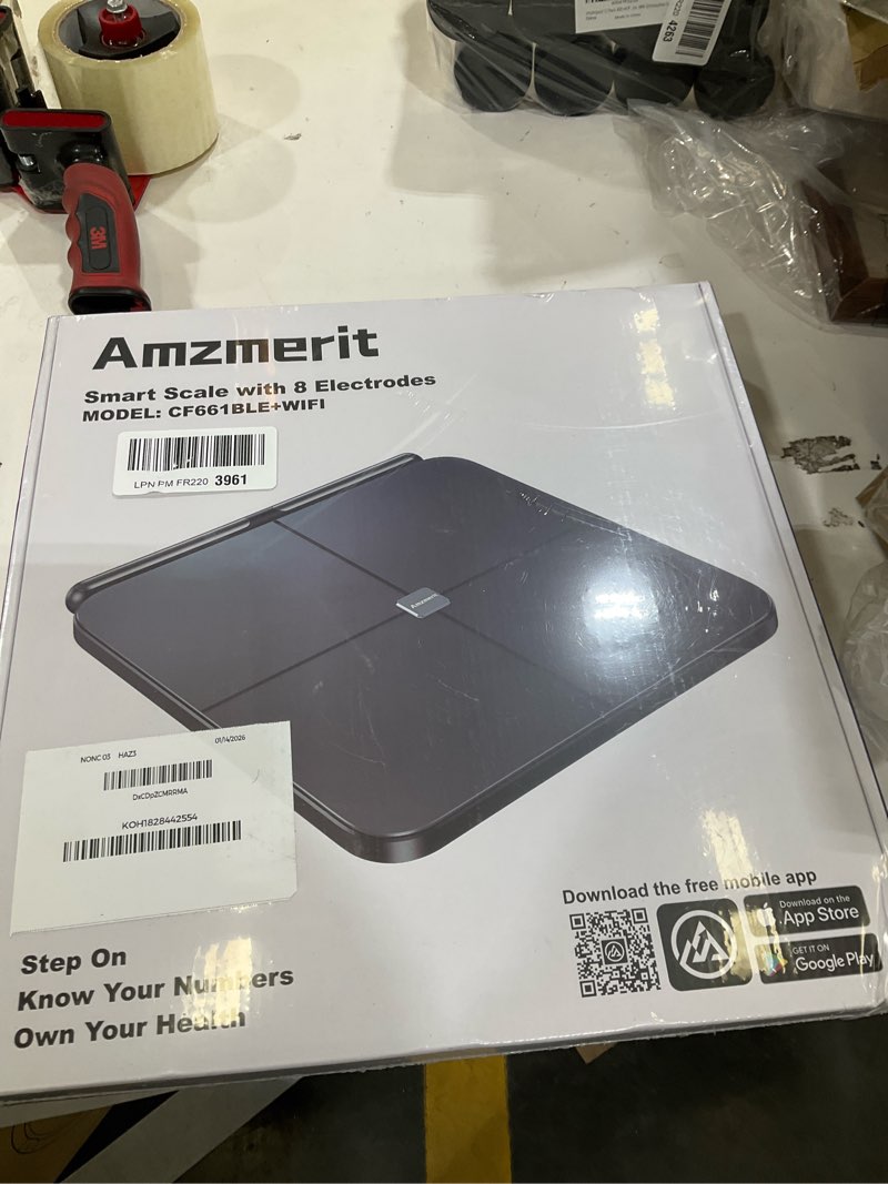 Condition photo showing New/Like New for Smart Scale for Body Weight, 8-Electrode Larger Platform Digital Scale for Weight Fat BMI 28 Body Composition Measurement, Bluetooth Bathroom Smart Scales, Rechargeable, Wi-Fi Compatible