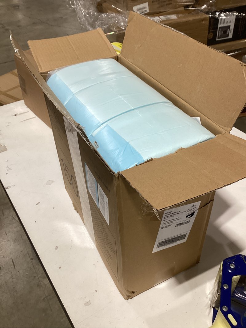 Condition photo showing Good Condition for Amazon Basics Dog and Puppy Pee Pads, 5-Layer Leak-Proof Super Absorbent, Quick-Dry Surface, Potty Training, Regular (22x22"), 150 Count, Blue & White 22 x 22 Inch
