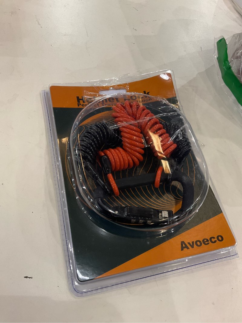 Avoeco Motorcycle Helmet Lock-with Two Cables & PIN Locking Carabiner for Extra Security-Ideal Lock 