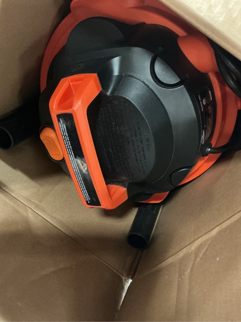 Condition photo showing Good Condition for armor all vo405p 0901 4 gallon wet/dry vac 2.0 peak hp shop vacuum with nozzles & brush,black/orange 4 gal vac