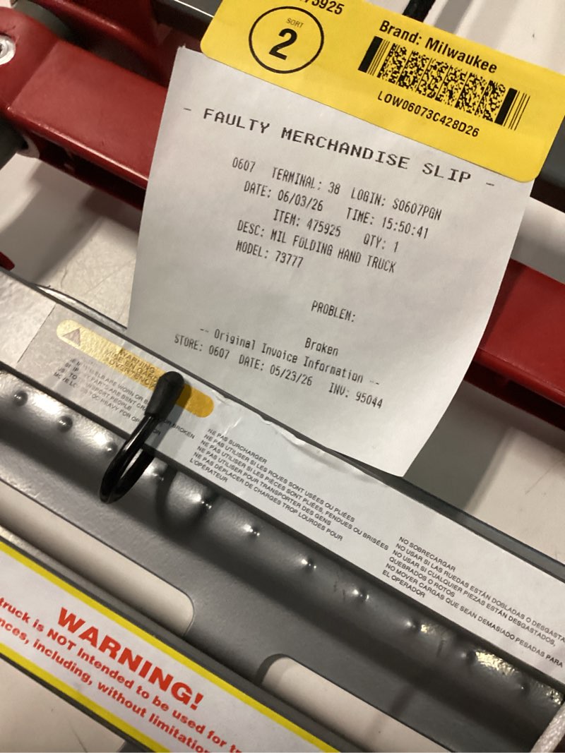 Condition photo showing Good Condition for folding hand truck, 150-lb. capacity