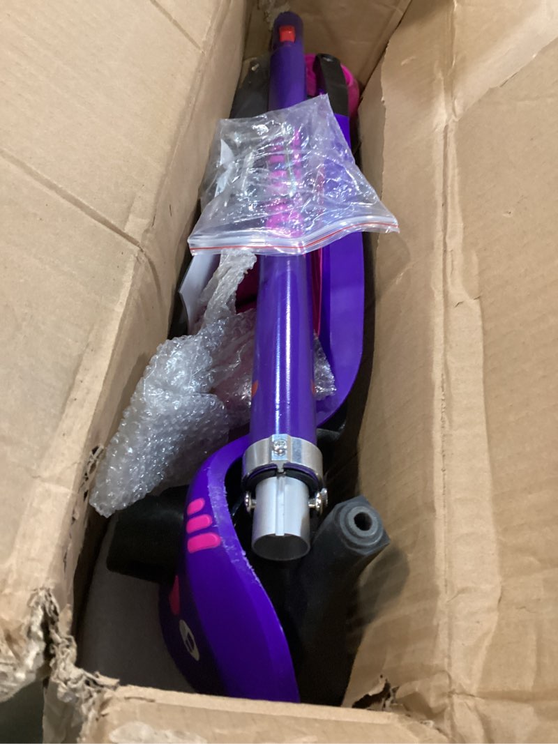 Condition photo showing As Is for Gotrax KS1 Kids Kick Scooter, LED Lighted Wheels and 3 Adjustable Height Handlebars, Lean-to-Steer & Widen Anti-Slip Deck, 3 Wheel Scooter for Boys & Girls Ages 2-8 and up to 110 Lbs Purple