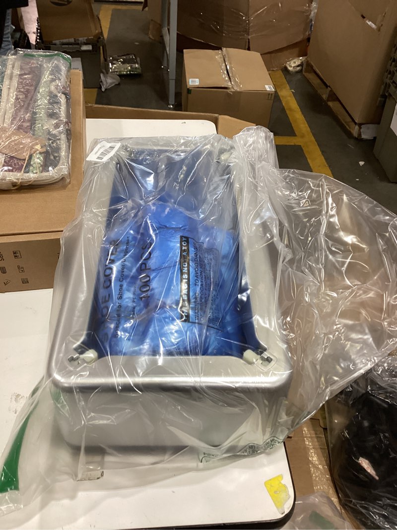 Condition photo showing New/Like New for Shoe Covers Dispenser with 200pcs Shoe Cover Disposable Non Slip, User-Friendly and Reliable Shoe Cover Machine, Fits Size Up to 11 US Men, Widely Applicable in Indoor(Silver)