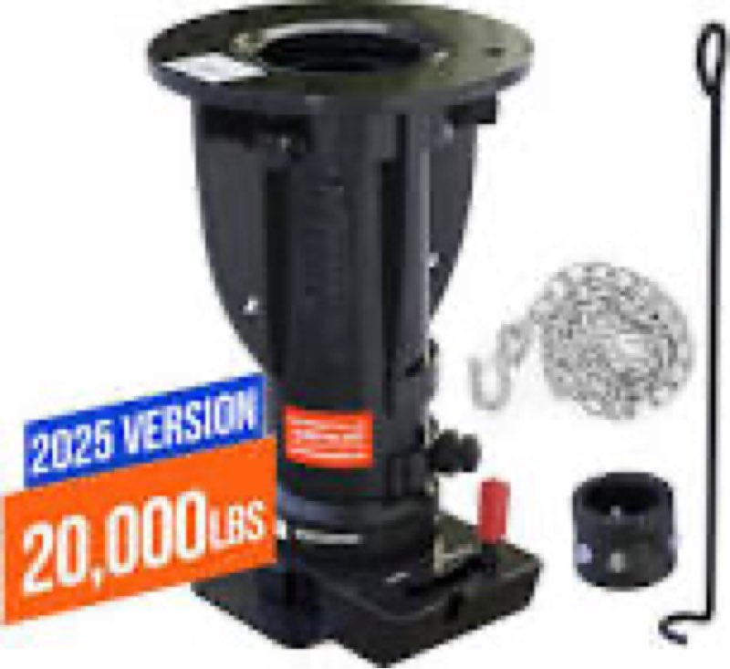 c5g1216, 5th wheel to gooseneck adapter 12"-16", adjustable cushioned fifth wheel to gooseneck, towi