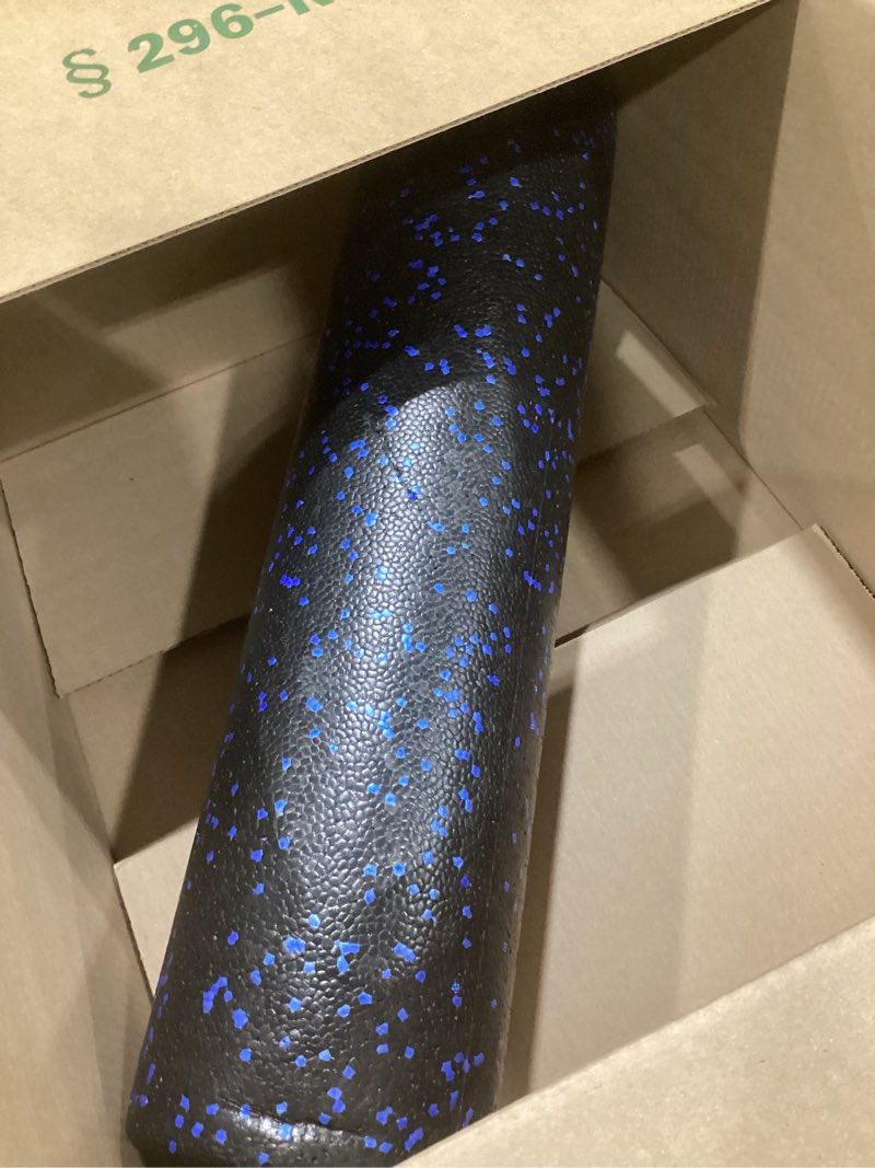 Condition photo showing As Is for amazon basics high density foam roller blue speckled 24 inches