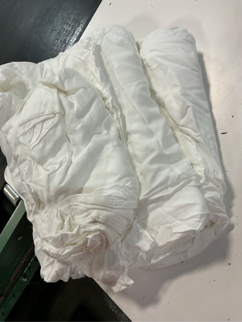 Condition photo showing As Is for incomplete bamboo deluxe bedding bundle, king, white
