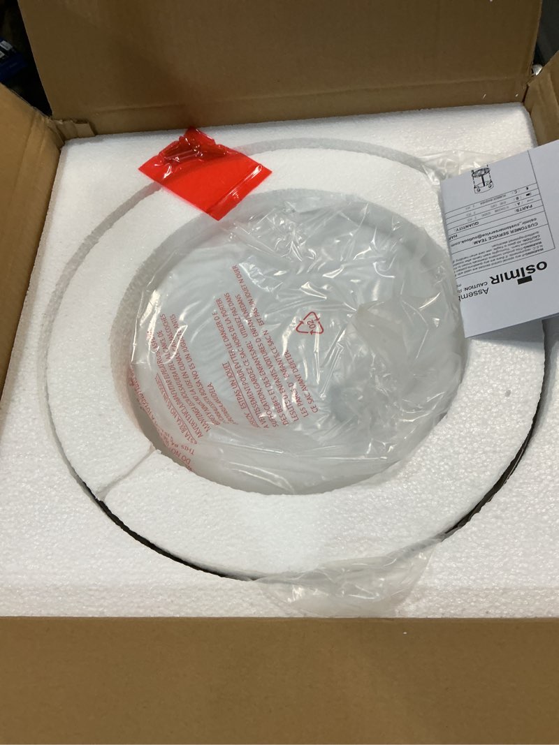 Condition photo showing New/Like New for 15in led flush mount ceiling light, 28w dimmable ceiling light fixtures with frosted glass, black and gold finish modern ceiling light for bedroom kitchen living room, 3cct, os-dy2001-bk