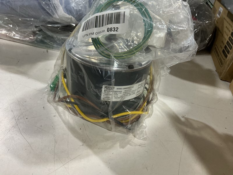 Condition photo showing As Is for 5kcp39fgy563s condenser fan motor 1/4 hp replace for ge, genteq 3s047, carrier, bryant, payne air co