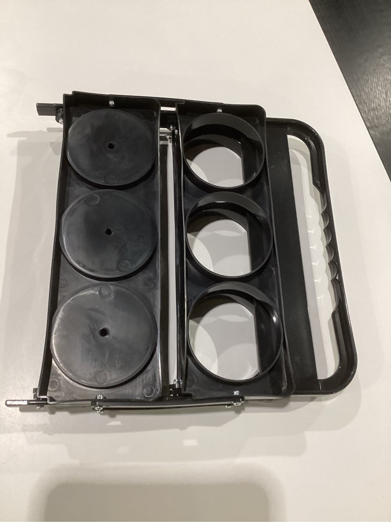 Condition photo showing As Is for Bodaon 6 Cup Drink Carrier with Handle, Plastic Cup Carriers for Drinks, Drink Holder for Car, GrubHub/Eats Doordash Accessories, Portable Foldable Reusable Mobile, Use for Food Delivery Bag, Black Black 6-Cup