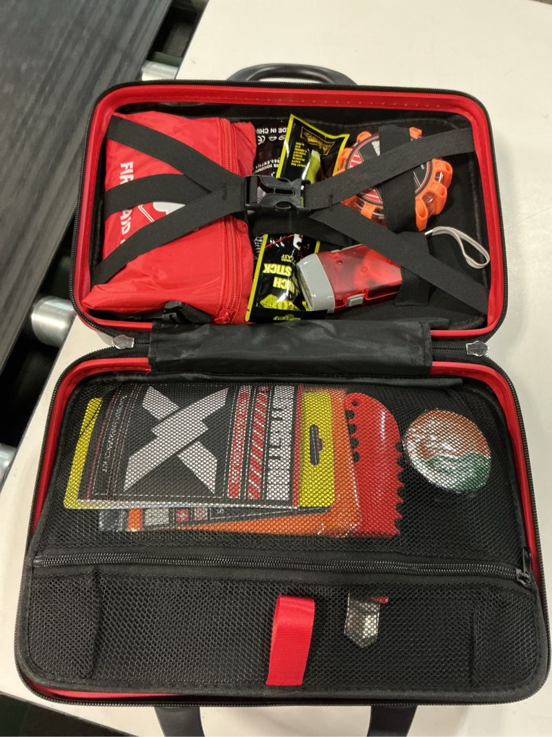 Condition photo showing Good Condition for kitgo roadside emergency car kit (137piece), with jumper cable, car safety road rescue kit,car emergency kit gift for father women and men,tow strap,car tool kit (black)