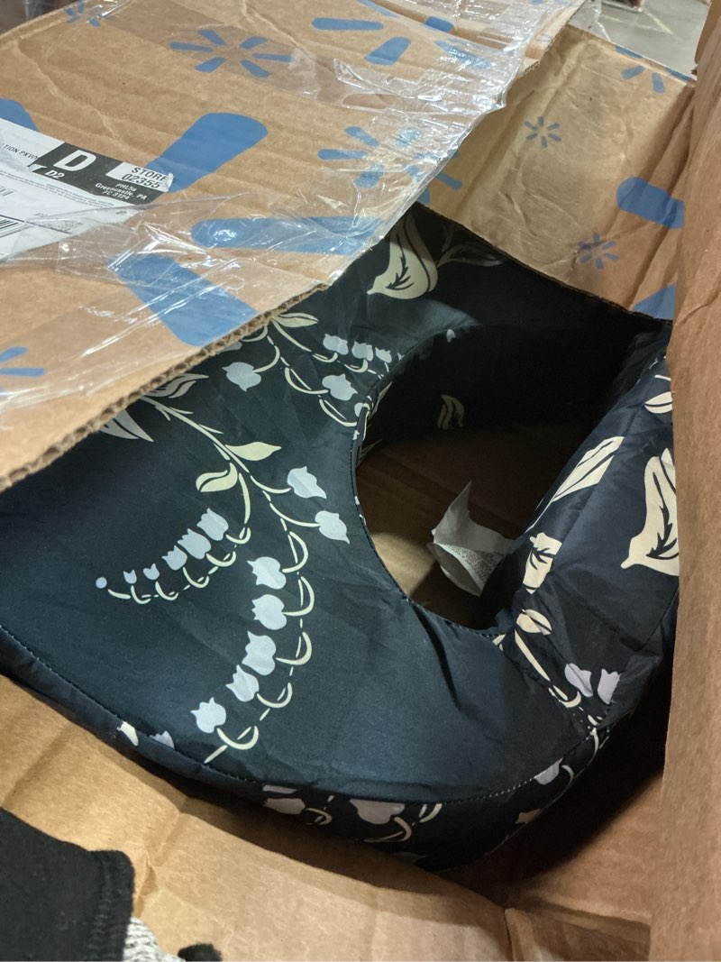 Condition photo showing As Is for my brest friend original nursing pillow enhanced ergonomics essential breastfeeding pillow support for mom & baby w/ convenient side pocket, double straps & slipcover, navy bluebells