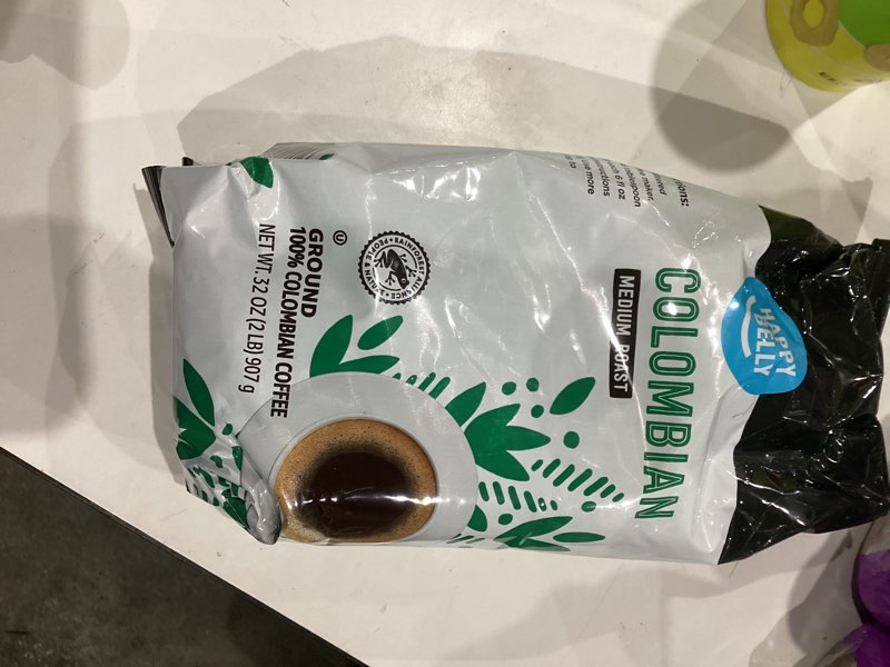 Amazon Brand - Happy Belly Colombian Ground Coffee, Medium Roast, 2 pound (Pack of 1)