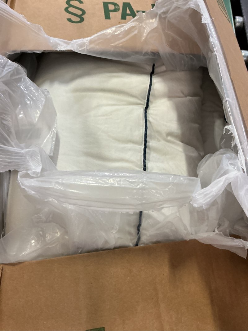 Condition photo showing As Is for pacific coast goose feather and down bed pillows standard size set of 2, hotel pillow for sleeping, downproof, soft, fluffy, 100% cotton shell standard (pack of 2)