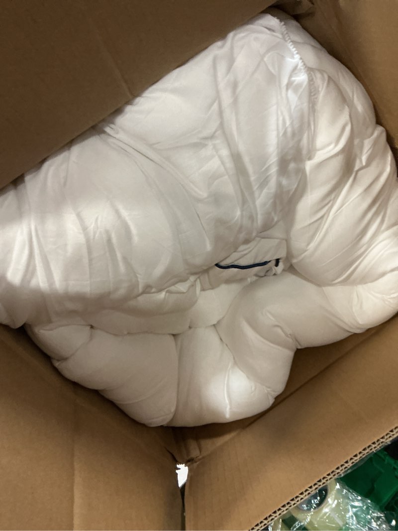 Condition photo showing As Is for king mattress topper extra thick pillowtop cooling mattress topper plush mattress pad cover protector with 8-21 inch deep pocket 3d snow down alternative fill white white king