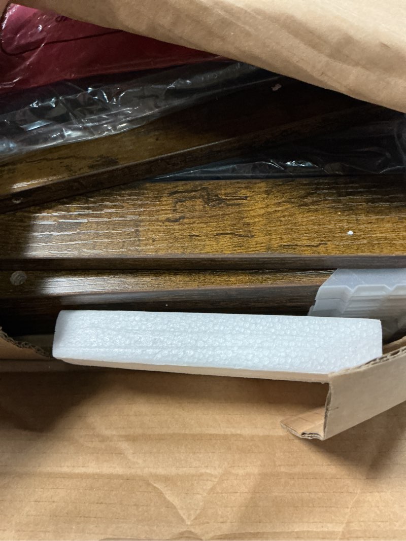 Condition photo showing Good Condition for Furologee 5 Tier Bookshelf with Drawer, Tall Narrow Bookcase with Shelves, Wood and Metal Bookshelves Storage Organizer, Industrial Display Standing Shelf Unit for Bedroom, Living Room, Rustic Brown Rustic Brown 5 Tier