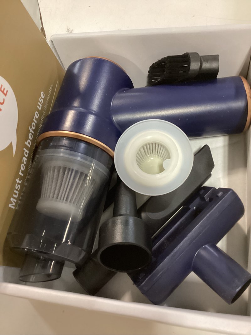 Condition photo showing Good Condition for KMM Handheld Car Vacuum Cleaner, 9000Pa Vacuum Cleaner and Air Duster, 120W High Power Hand Held Vacuum with LED Light and Multi-Nozzles for Car, Home, Office, Pet Blue