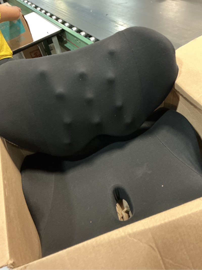 Condition photo showing As Is for lexeme x large memory foam seat cushion lumbar support pillow for sciatica & tailbone pressure relief coccyx pad for office chair, car,wheelchair,home,office black