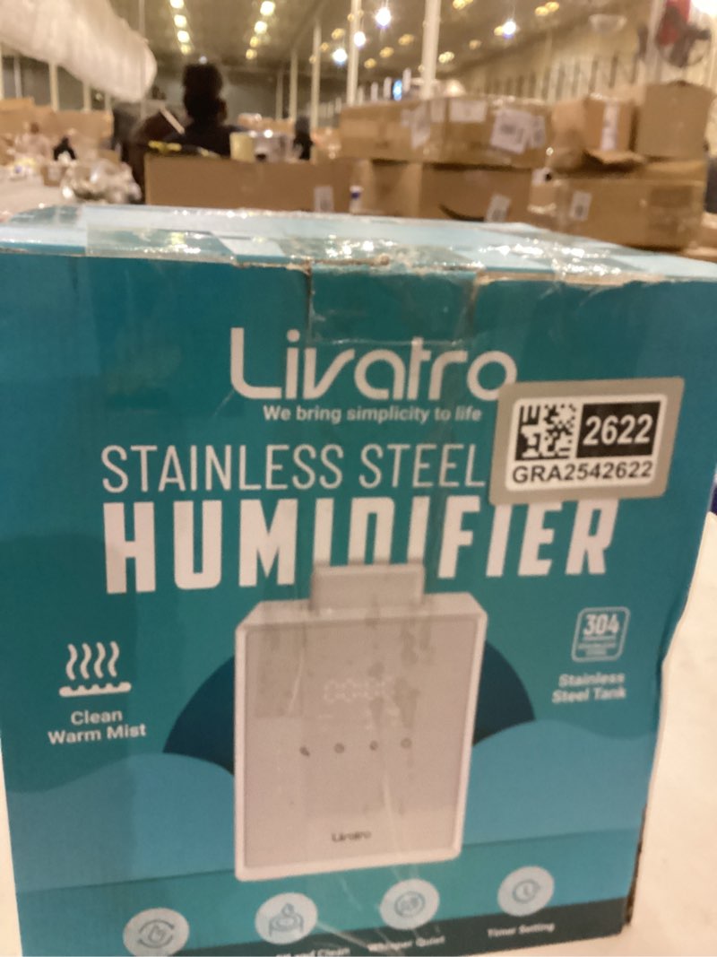 Condition photo showing New/Like New for 3L Stainless Steel Warm Mist Humidifier with Easy Clean and Warm Steam Function, Healthy Air Mist Humidifiers for Bedroom Living Room, with Sleep Mode and Auto-off Setting
