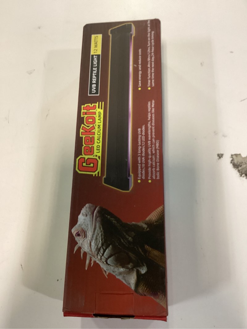 Condition photo showing New/Like New for 12-Inch UVB Reptile Light,4H/8H/12H Timer,3 Modes Lighting,5 Level Brightness, 12W UVA UVB Lamp for Desert Tropical Animals Bearded Dragons Turtle Chameleon Tortoises Gecko Snake Frog