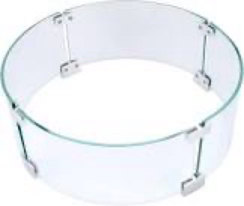fire pit wind guard, 17" glass wind guard for fire pit round table, made of clear tempered glass, set with assembly instructions