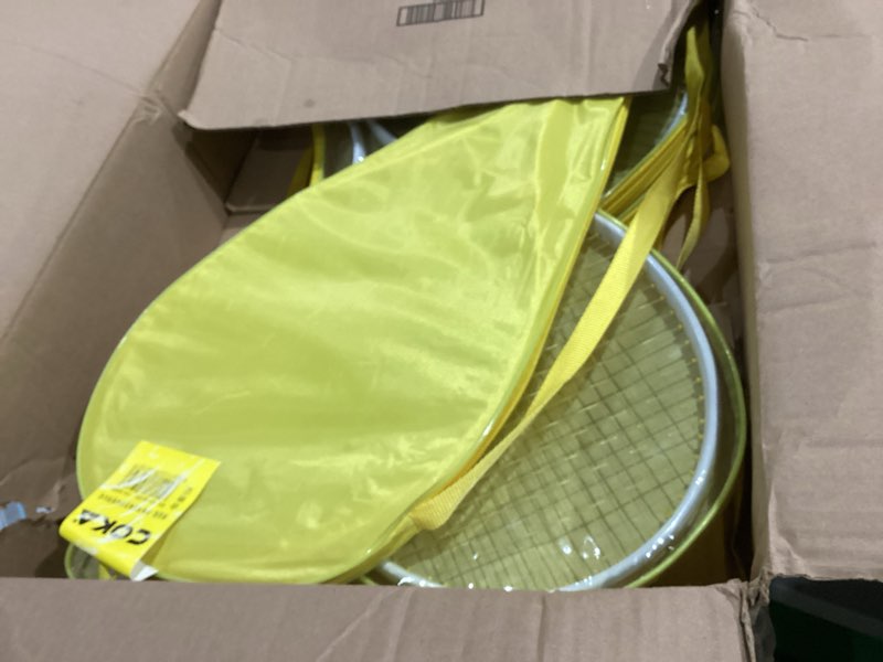 Condition photo showing As Is for Liliful 4 Pcs Tennis Rackets for Adults Recreational 4 Players 27 Inch Tennis Racquets Lightweight Tennis Rackets Bulk for Women Men Tennis Training and Beginners with Overgrips and Carry Bag