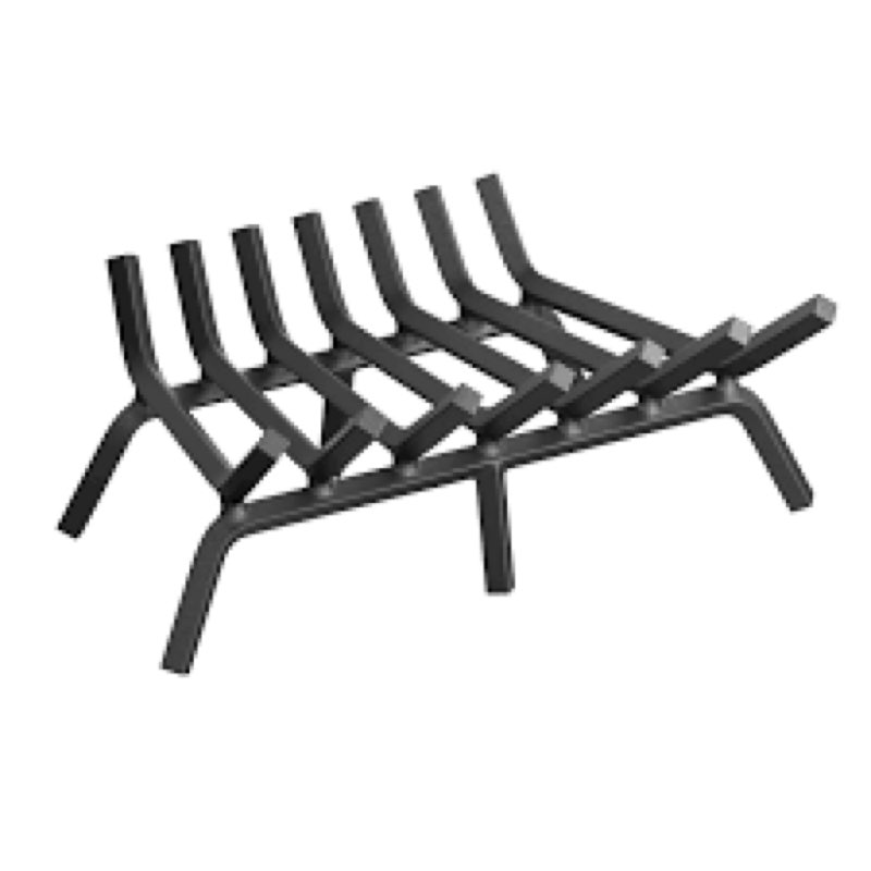 Mr IRONSTONE Fireplace Grate 24 inch Solid Steel Heavy Duty Firewood Log Burning Rack Fire Grates fo