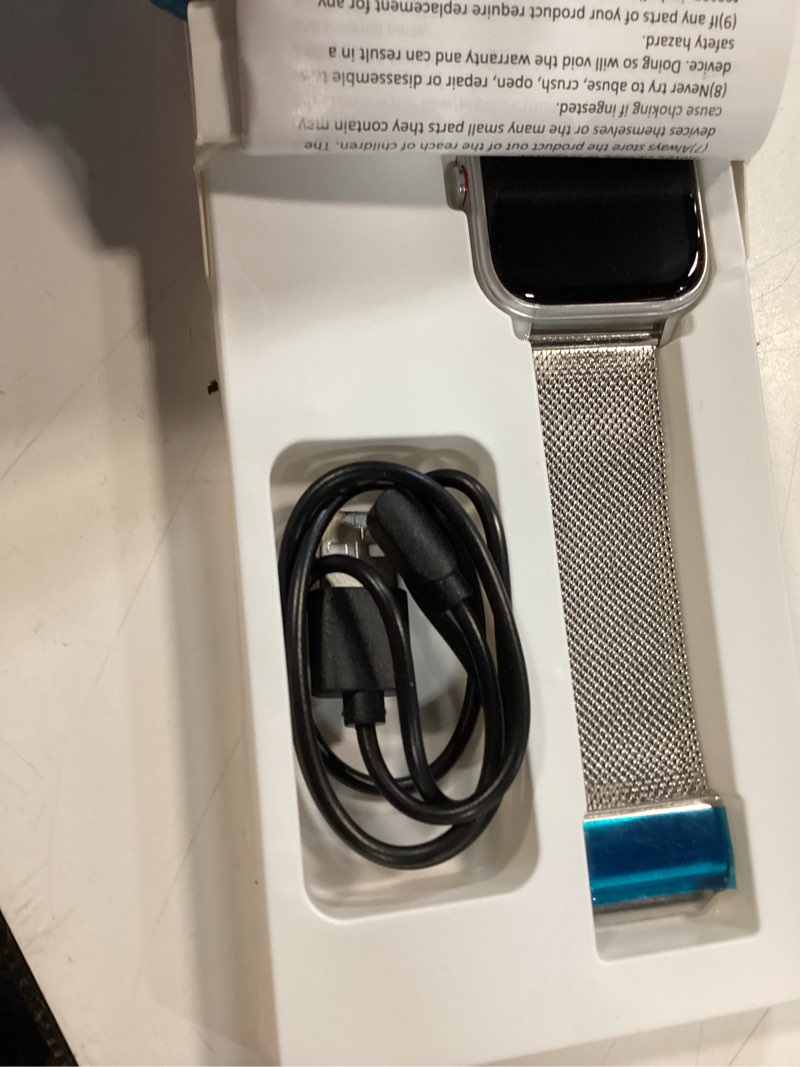 Condition photo showing Good Condition for smart watch for women men- 1000mah battery answer/make call, fitness step tracker watch with sleep monitor/activity counter/110+ sport mode for andriod iphone ios compatible - 3 straps, golden 1.83 modern golden