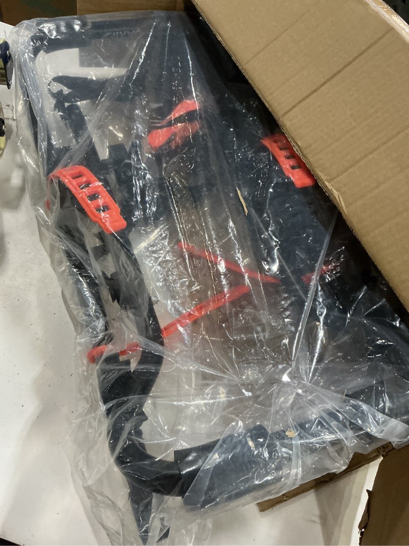 Condition photo showing New/Like New for sports deluxe 2-bike trunk mount rack, model sy-trunk-br, black + orange up to 70lbs load (trunk bike rack)