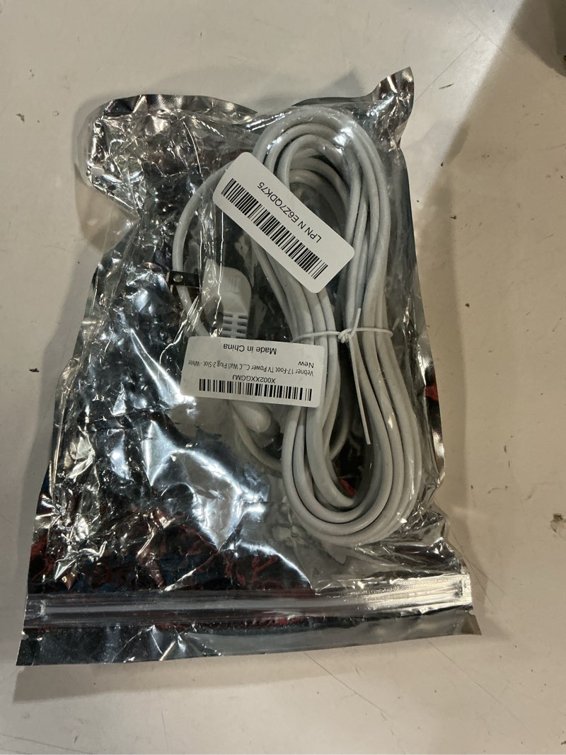 Condition photo showing Good Condition for extra long 17-foot power cord compatible with samsung and lg tv led smart screens and many other compatible electronics - 90 degree right angled l-shaped power cable (17-foot, white) 17-foot white
