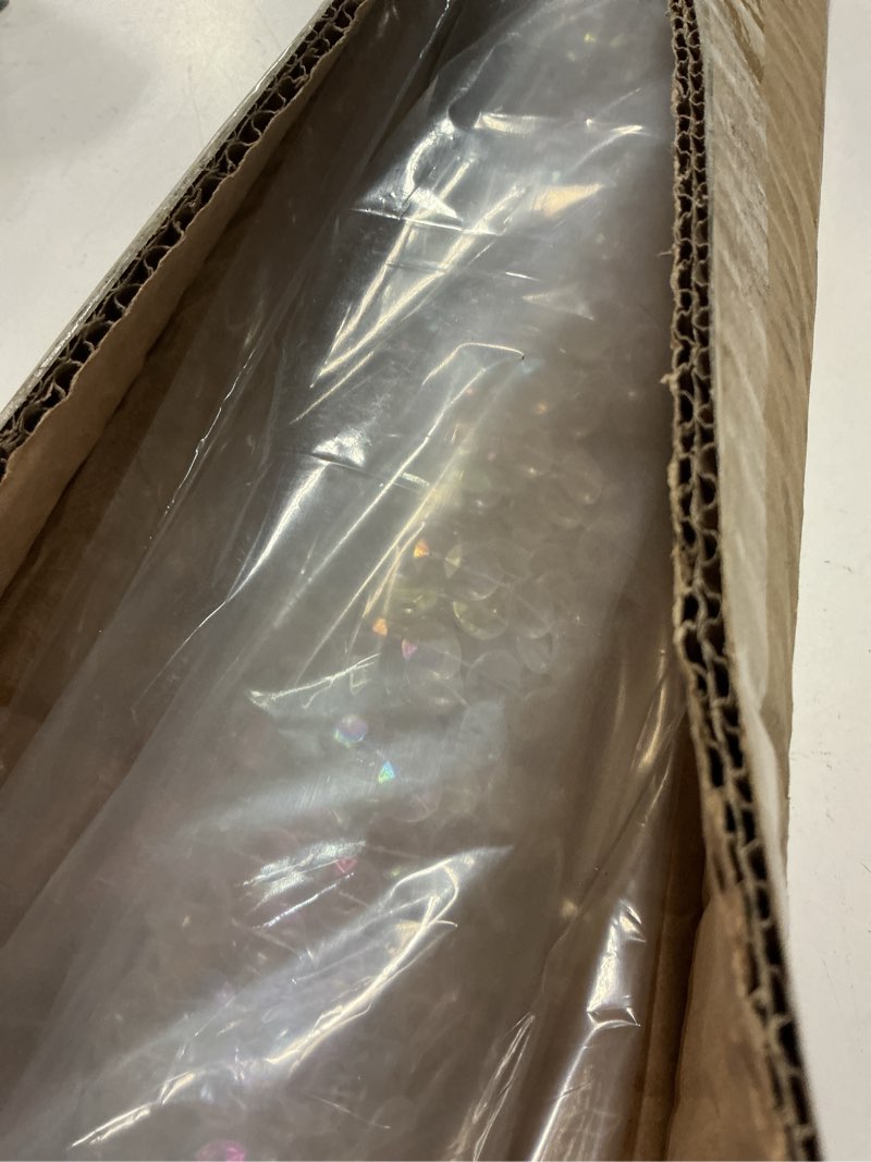 Condition photo showing Good Condition for boshen 3ftx6.5ft crystal beaded curtain door beads 36 strands clear acrylic beads hanging room divider crystal iridescent diamond cut curtain doorway curtain for room doorway divider party decor crystal iridescent-36 strands (1 pack)