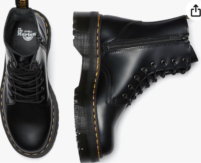 dr. martens women s shoes jadon platform leather boots 15265001 size us-9 men’s/10 women’s 