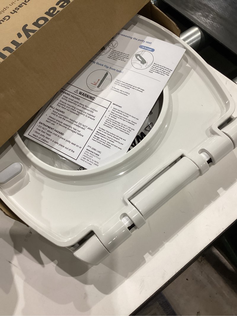 Condition photo showing Good Condition for jool baby quick flip toilet seat with built-in potty & splash guard for toddler training, slow close (elongated) oblong